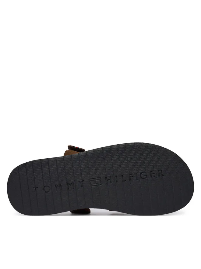 Tommy Hilfiger Регулируемые сандалии-мюли из высококачественной замши FM0FM05774, коричневые — фото 4