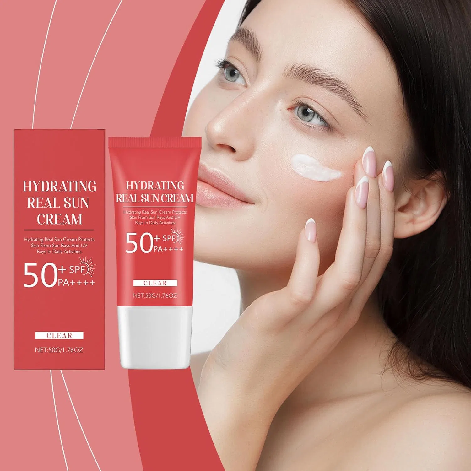 Солнцезащитный крем Red Real Sun Cream SPF 50+ PA++++ Generic 1 шт. 80 г красный — фото 3
