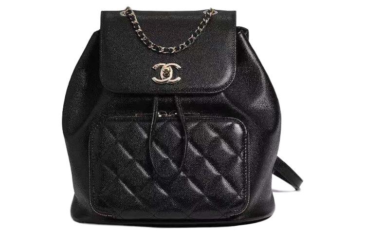 CHANEL Кожаный рюкзак из коровьей кожи женский черный