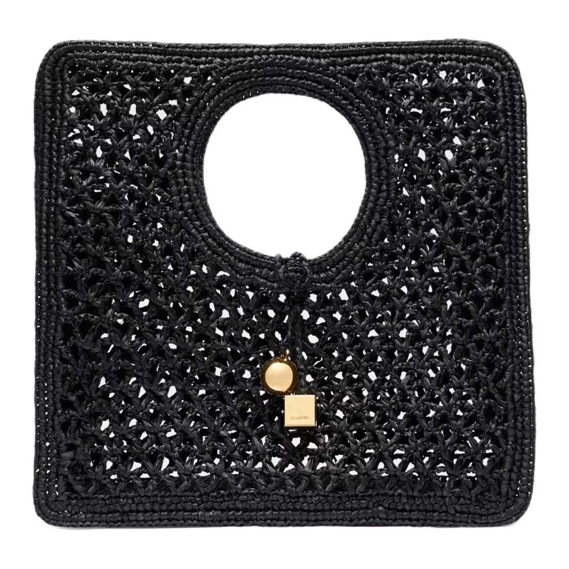 

Jacquemus Маленькая женская сумочка из рафии черная