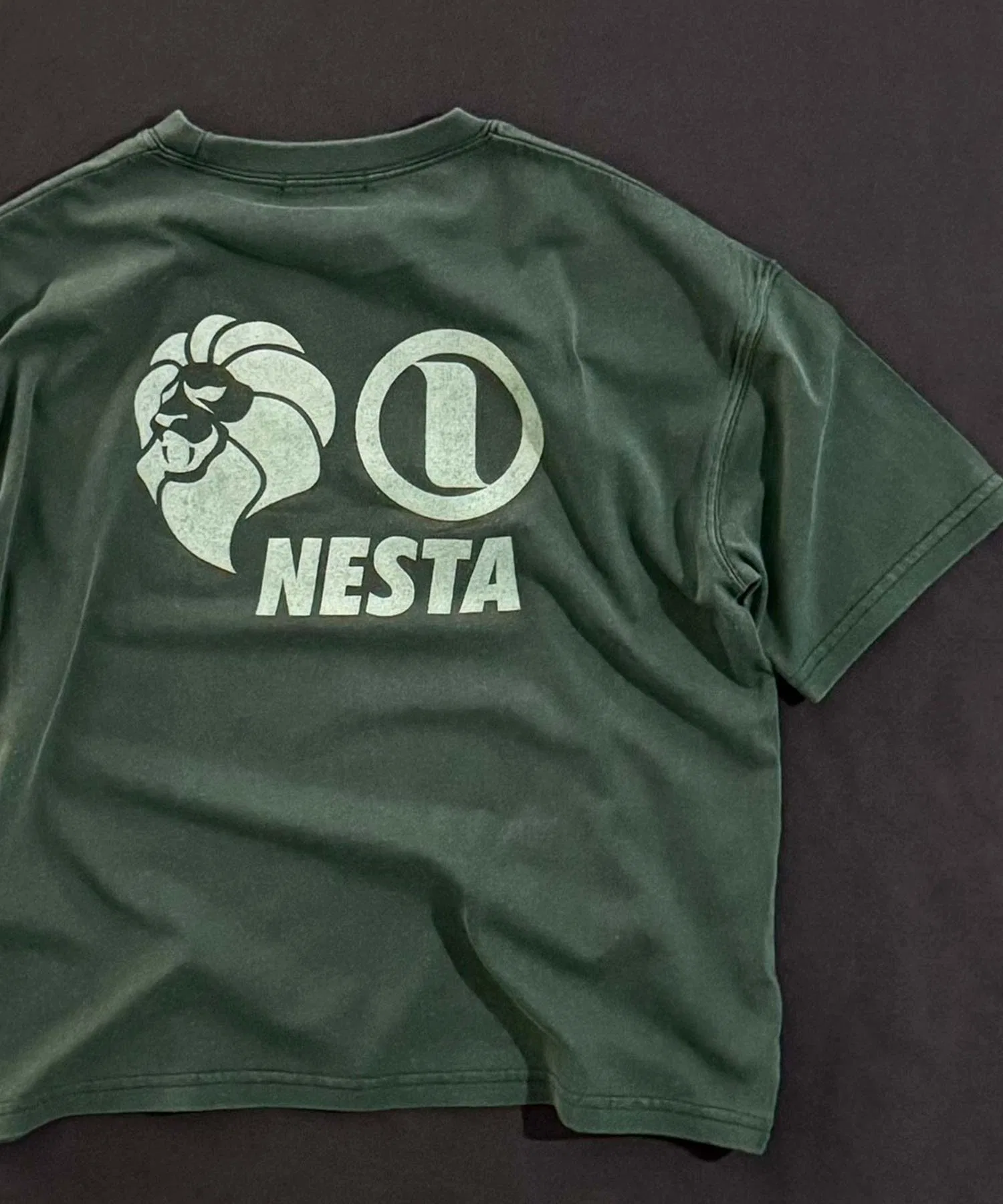 Детская футболка оверсайз NESTA BRAND тёмно-зелёного цвета