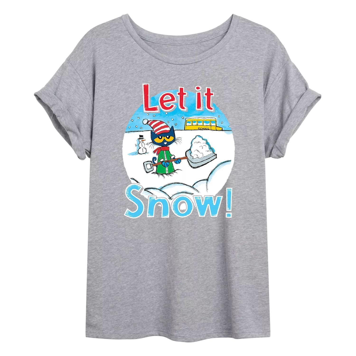 

Размерная футболка с рисунком Pete The Cat Let It Snow для юниоров Licensed Character