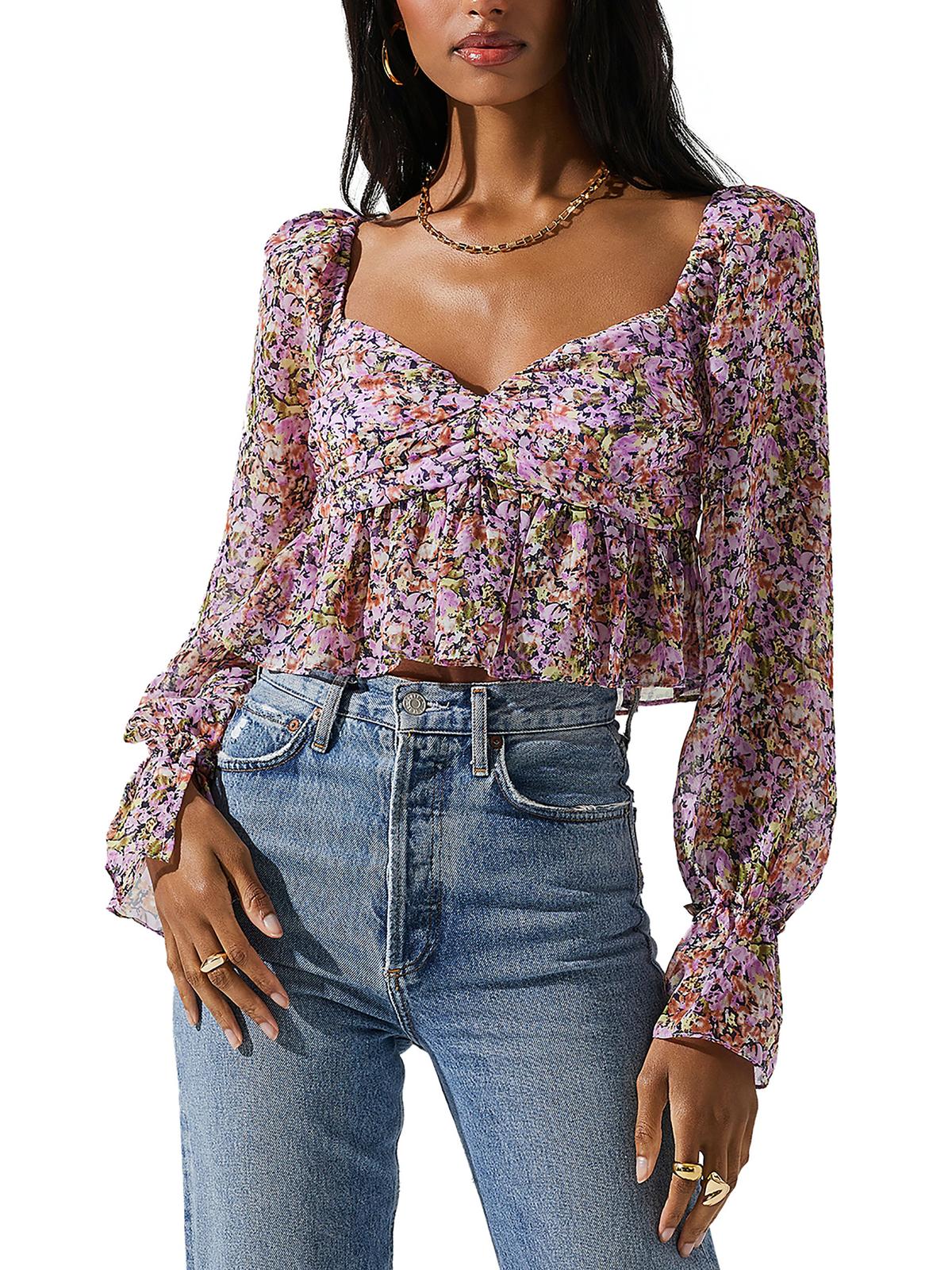 

Блузка женская ASTR the Label, цвет purple navy floral
