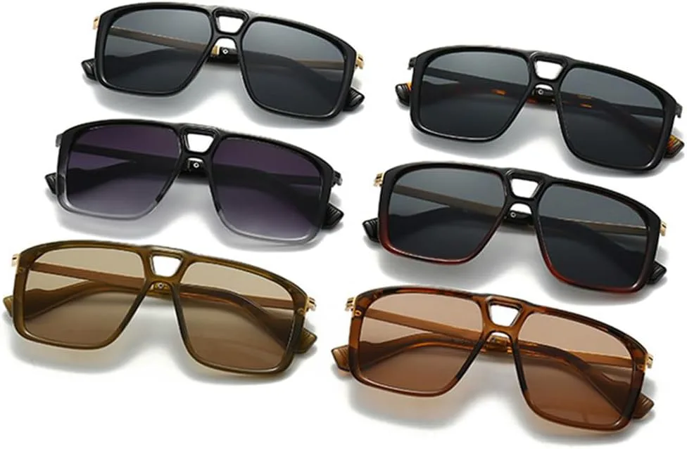 

Большие солнцезащитные очки для мужчин и женщин с защитой от УФ-излучения UV400 и широкими линзами для отдыха на природе, пляже и в отпуске UYPTK, Black Gray