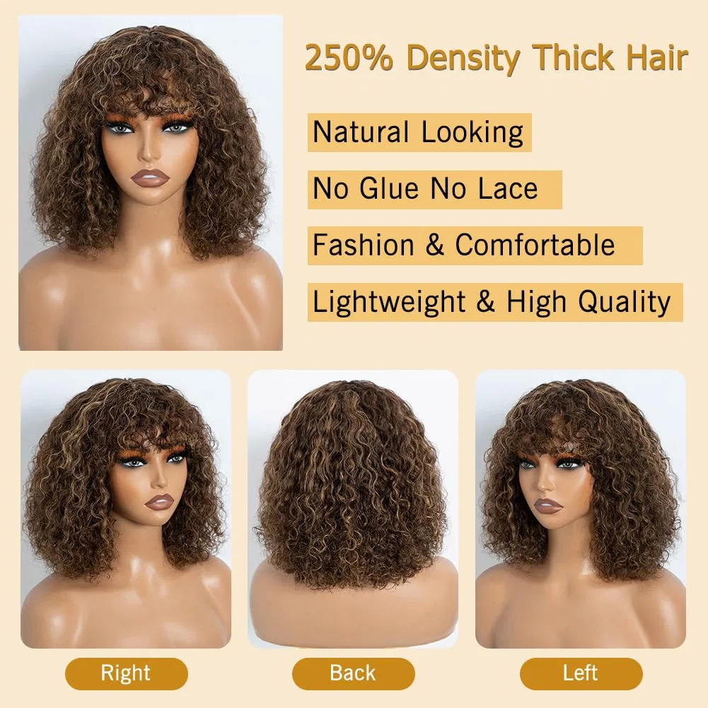 Женский парик «Afro Curly Bob» с челкой из натуральных волос от Joedir Hair Joedir, F4/27 — фото 3