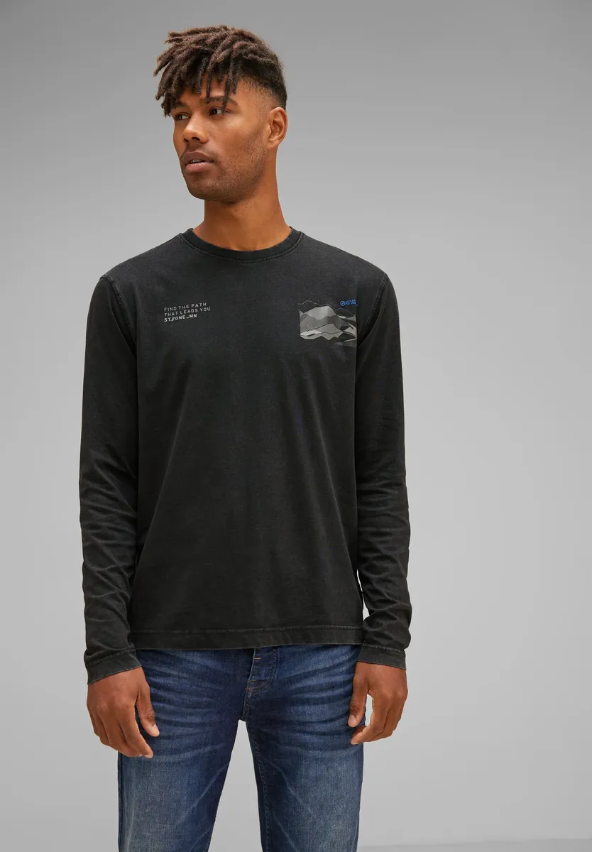 

STREET ONE МУЖСКАЯ футболка с круглым вырезом Street One Men, черный