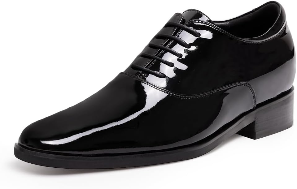 

Мужские туфли-лифты CHAMARIPA | Невидимое увеличение роста | Классические оксфорды с прямым носком | Встроенная система добавляет 7 см | Деловые туфли | Размеры US 7-12, черный