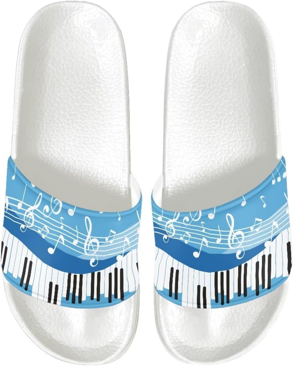 

Тапочки для женщин и мужчин, нескользящие, быстро сохнущие, для душа, сандалии для ванной Judentidos, Piano Keys Music Notes
