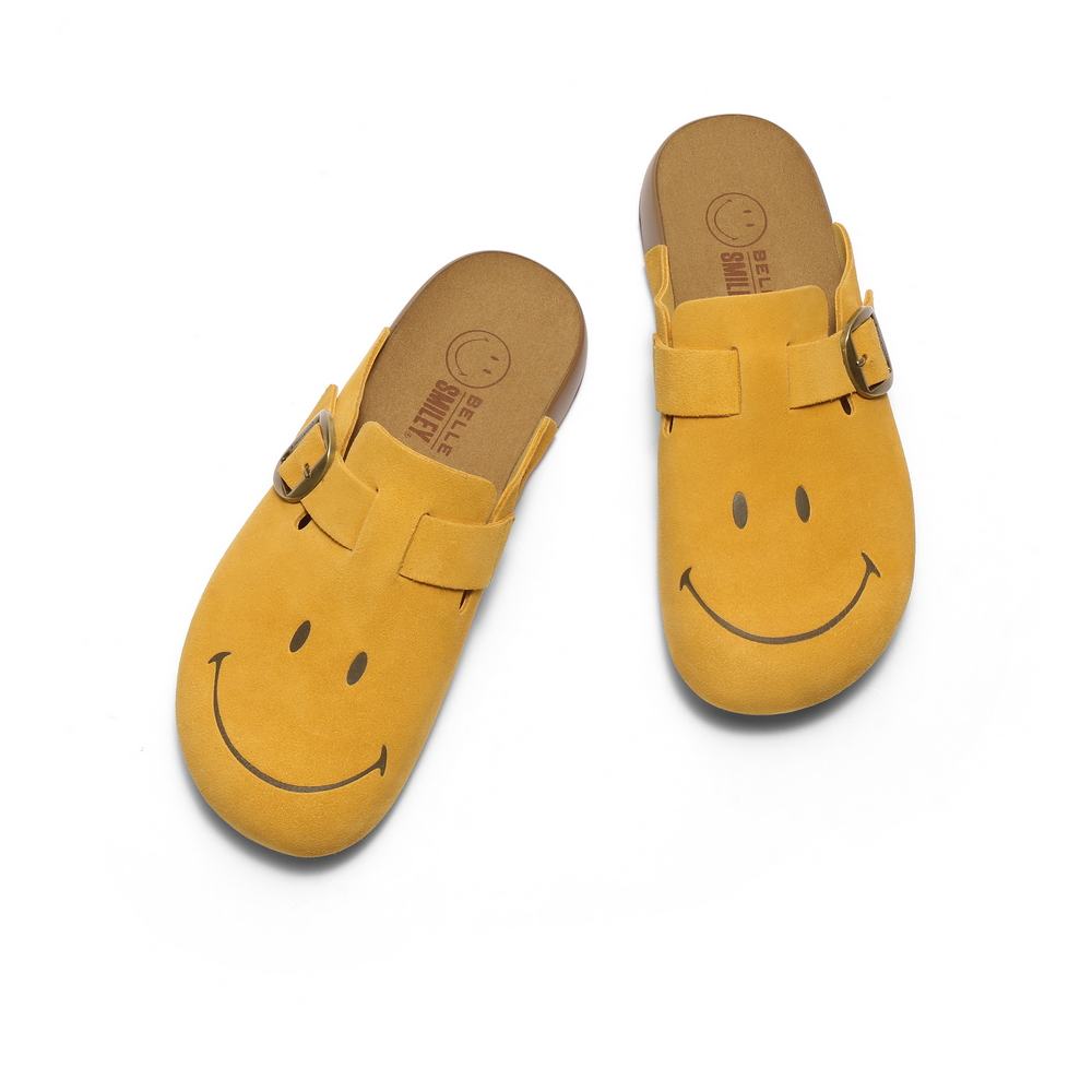 BELLE SMILEY x Мужские противоскользящие устойчивые к истиранию закрытые тапочки желтые, цвет Yellow — фото 3