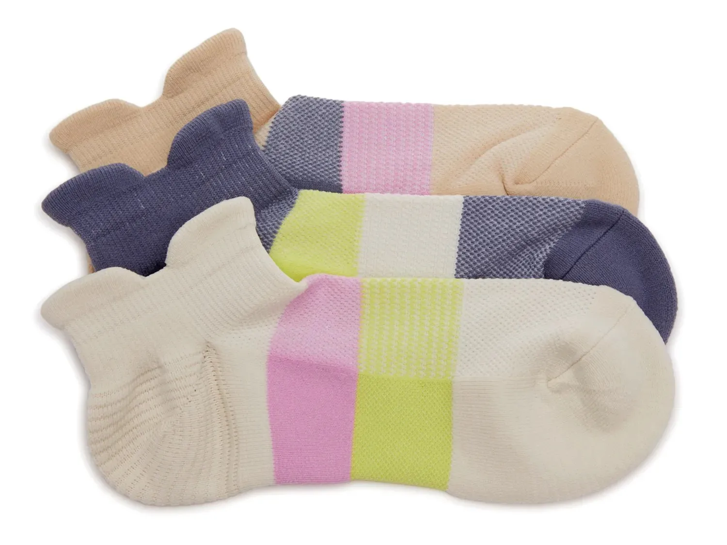 

Носки женские Cush Double Tab No Show Socks Mix No. 6 - 3 пары, разноцветные