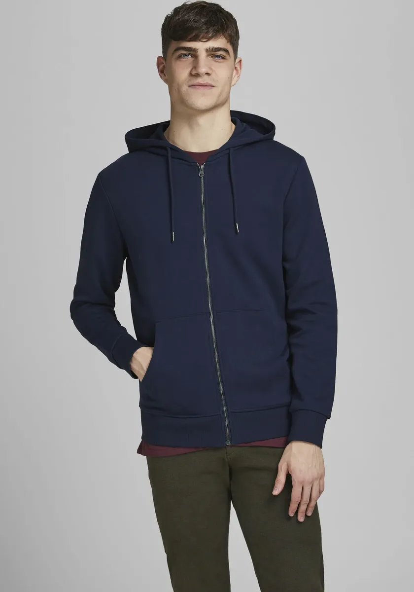 

Толстовка Jack & Jones с капюшоном "BASIC SWEAT ZIP HOOD", цвет морской волны