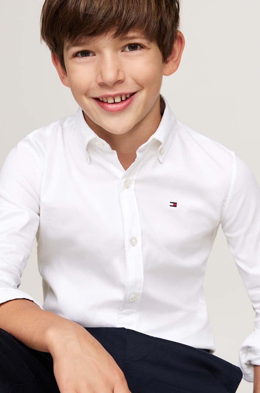 

Хлопковая рубашка для детей Tommy Hilfiger, белый
