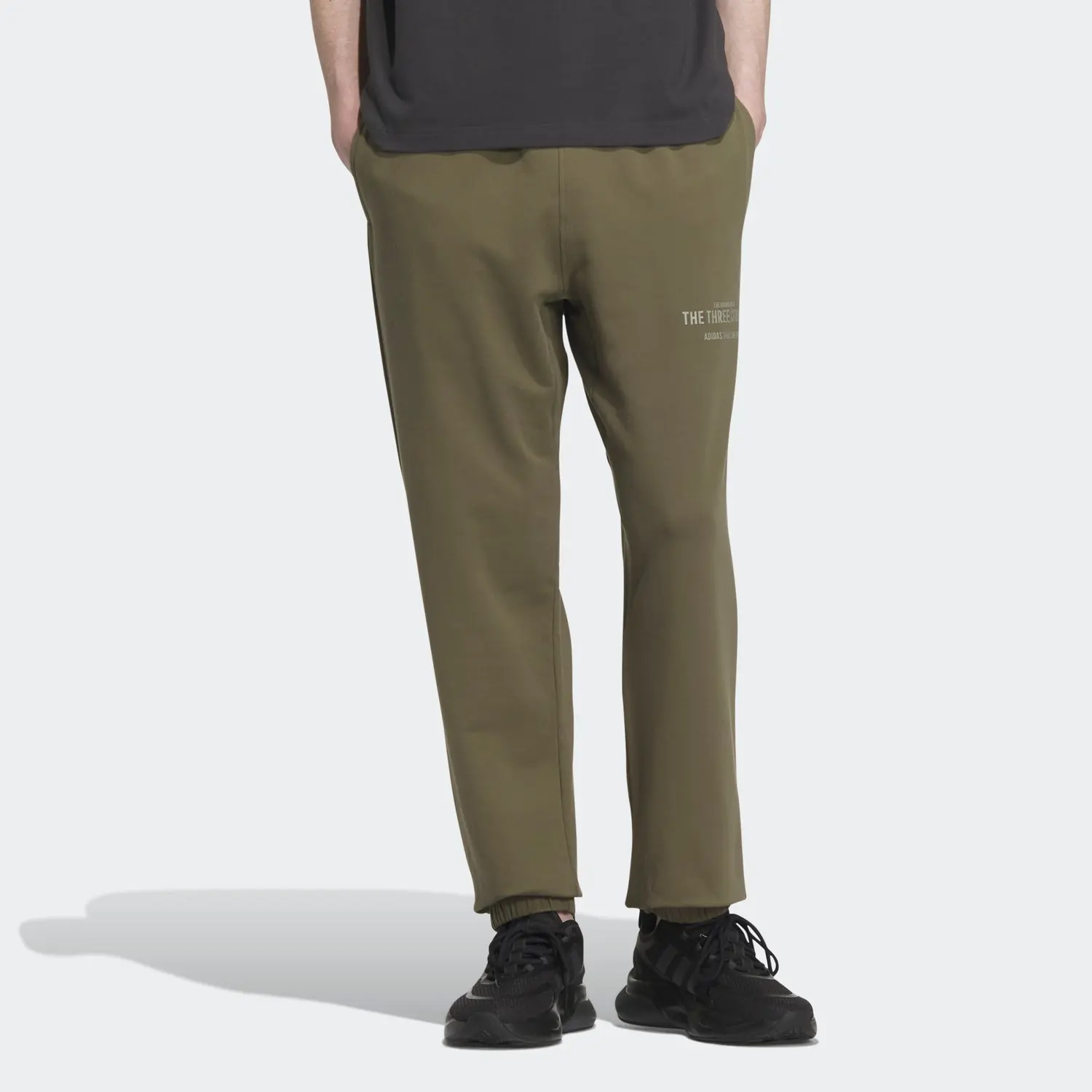 Трикотажные спортивные штаны мужские Olive Strata Adidas, оливковый — фото 2