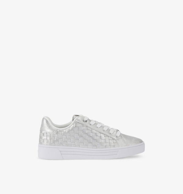 Низкие кроссовки Daze Weave из искусственной кожи с логотипом Carvela, серебряный