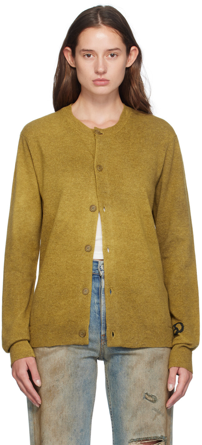 

Зеленый кардиган с круглым вырезом Acne Studios