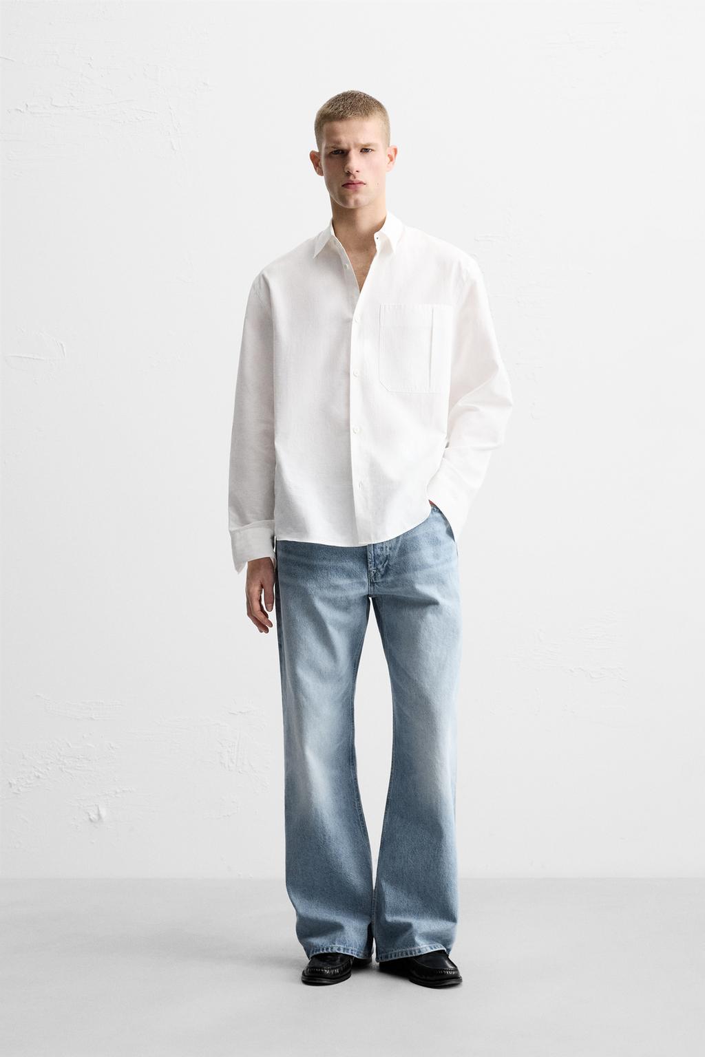 

Мешковатые джинсы расклешенного кроя ZARA, светло-синий