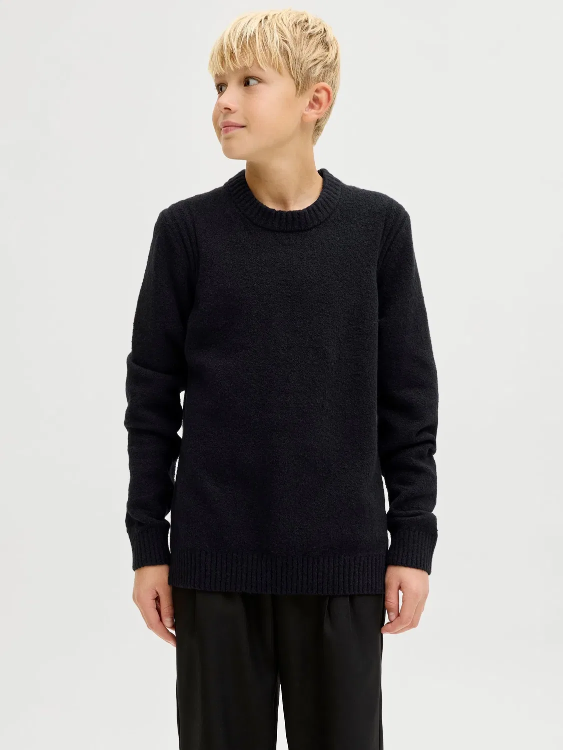 Свитер свободного кроя JACK & JONES Junior, черный — фото 2