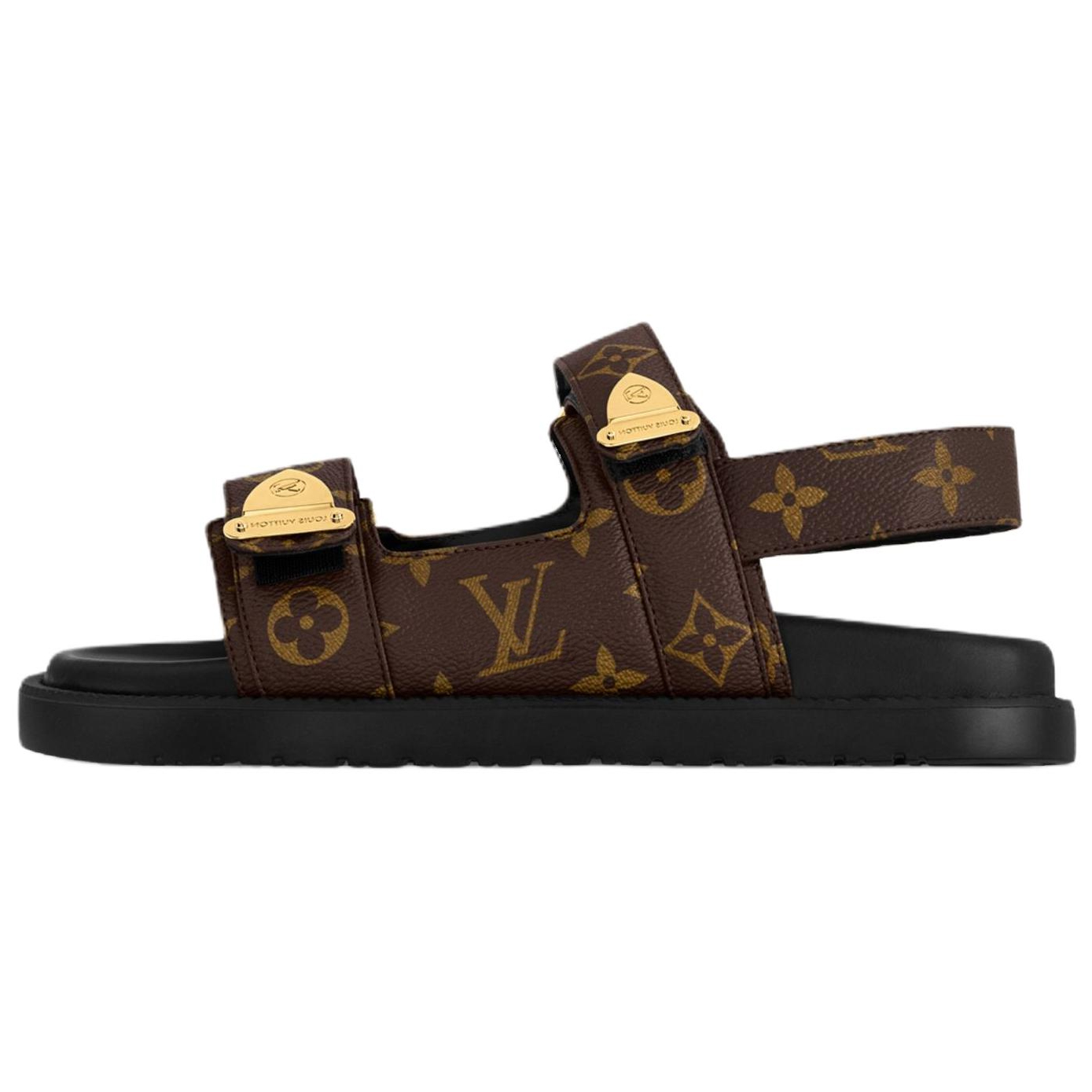 LOUIS VUITTON Сандалии Sunset Comfort с одним ремешком, женские, коричневые