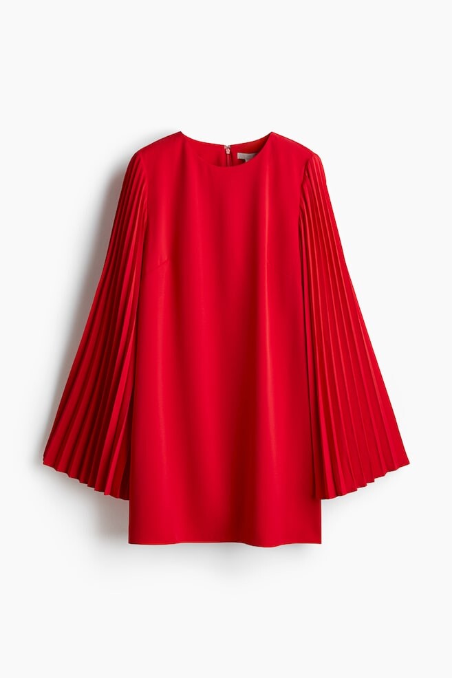 

Платье с плиссированными рукавами H&M, красный