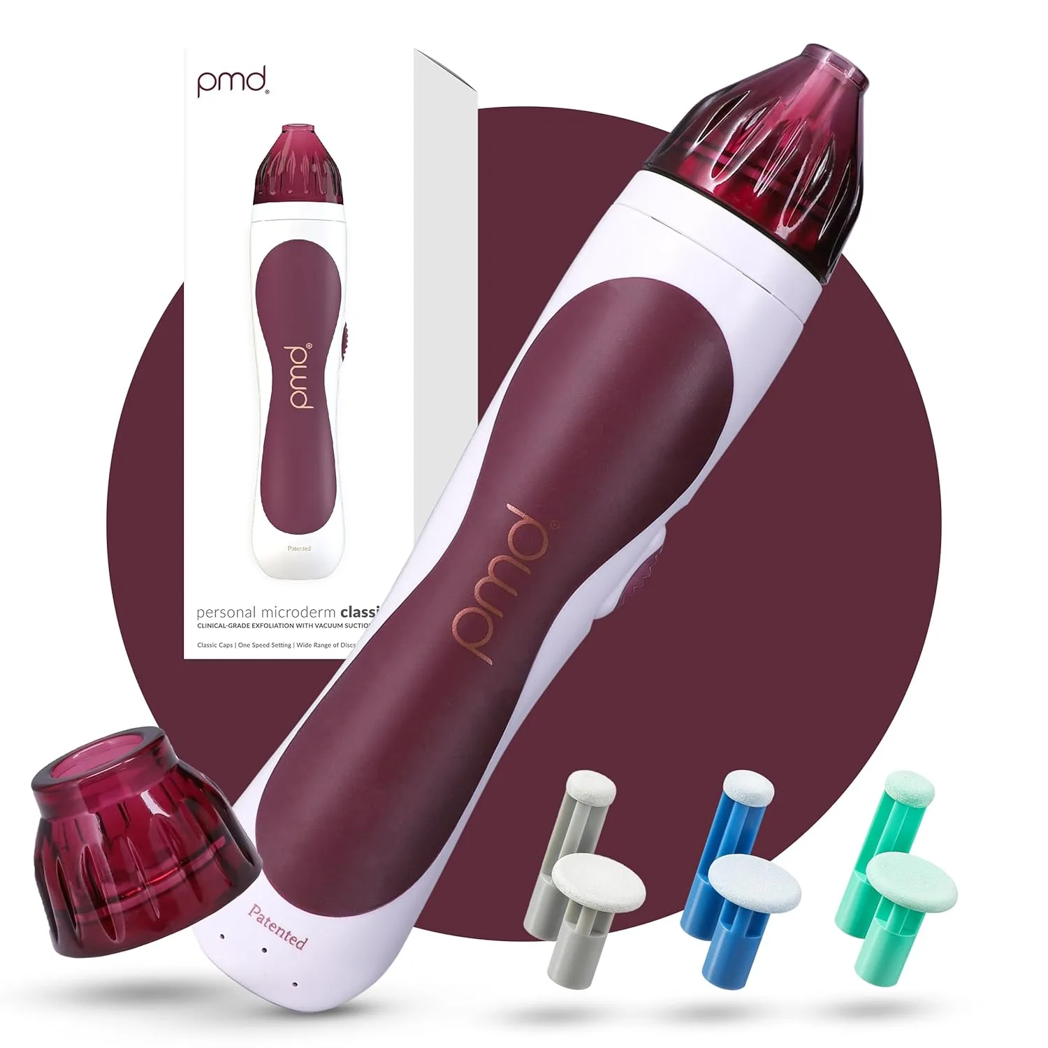 PMD Beauty Personal Microderm Classic - Набор для домашнего использования, инструмент для отшелушивания кожи лица, микродермабразия для ухода за кожей лица и тела., Berry