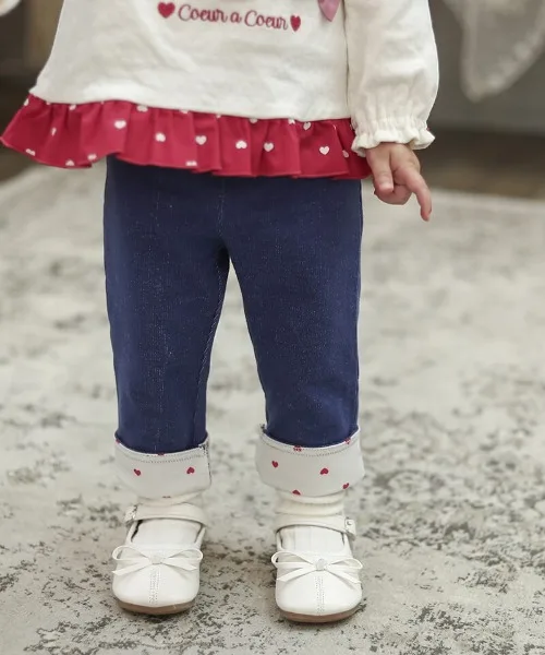 Детские штаны из джинсовой ткани coeur a coeur Coeur a coeur LONG PANTS темно-синие