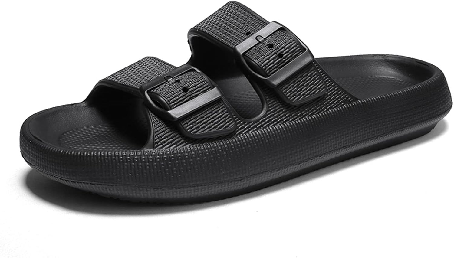 

Унисекс сандалии с двойной пряжкой, регулируемые, из EVA, комфортные, плоские, водонепроницаемые резиновые шлепанцы Cloud Eliogn, черный