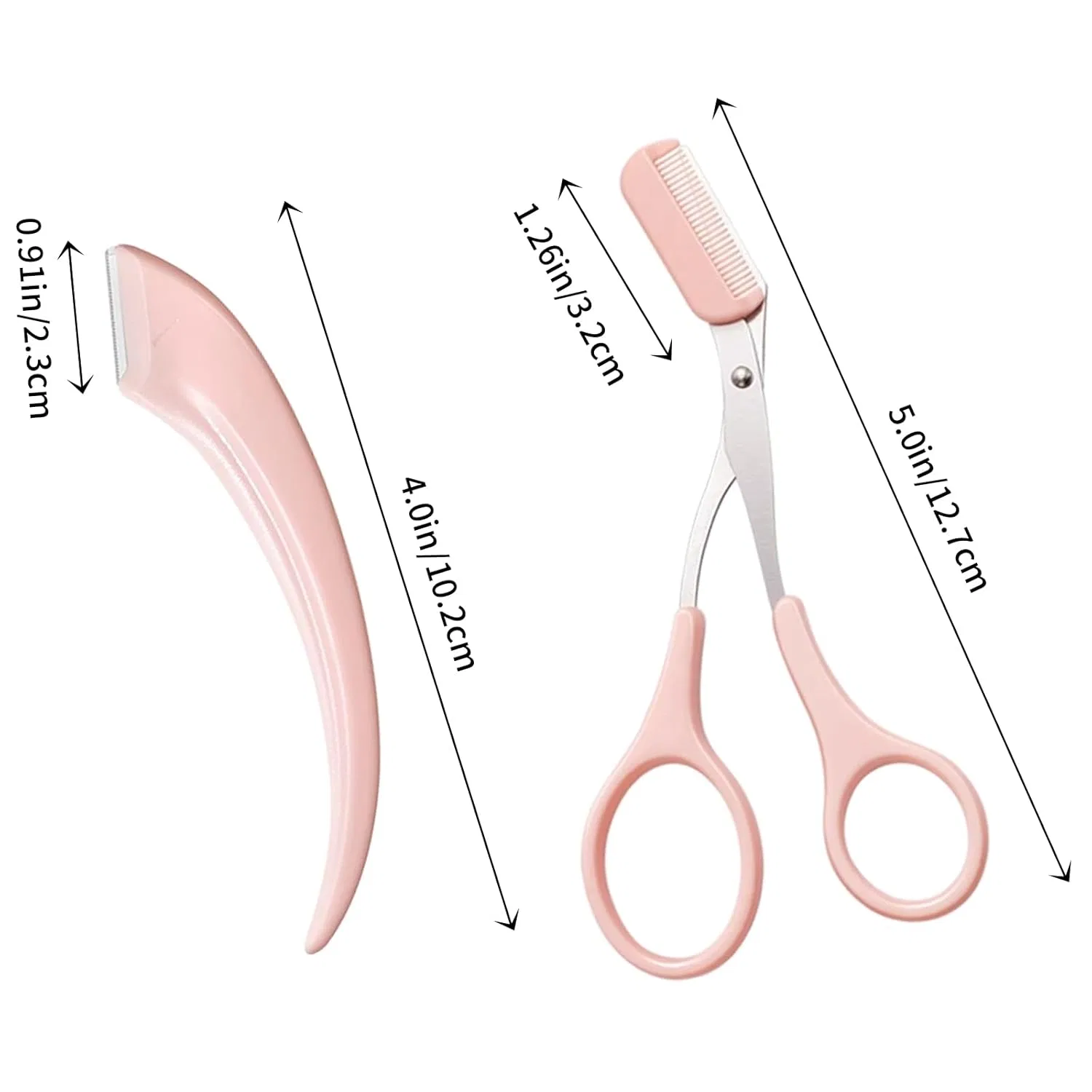Набор ножниц для бровей MSQ с расческой ‎Msq, 2-Lightpink — фото 2