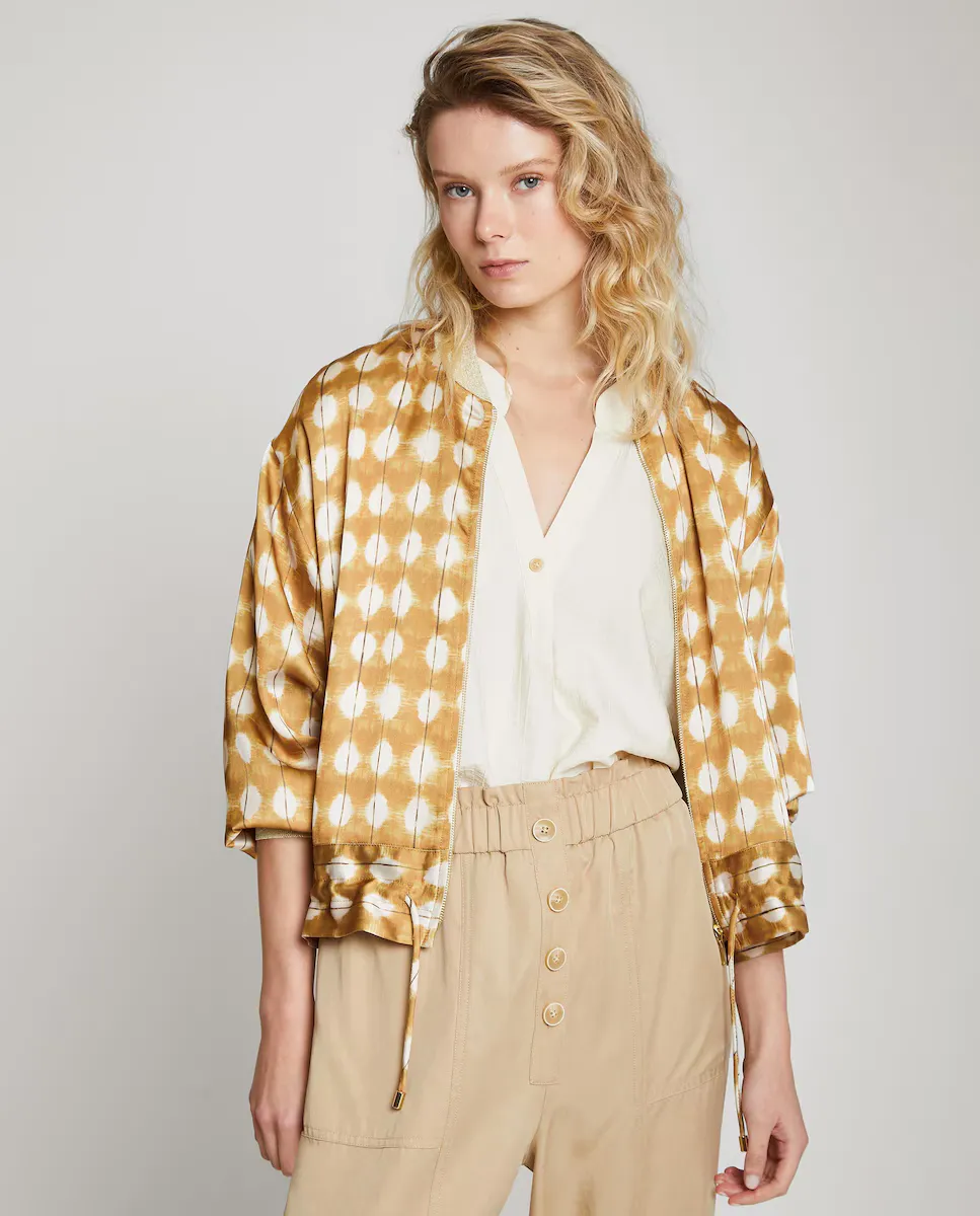 

Женская куртка-бомбер с принтом и молнией Trucco, жёлтый