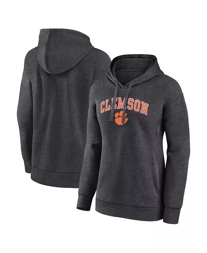 

Женский пуловер с капюшоном Heather Charcoal Clemson Tigers Evergreen Campus Fanatics