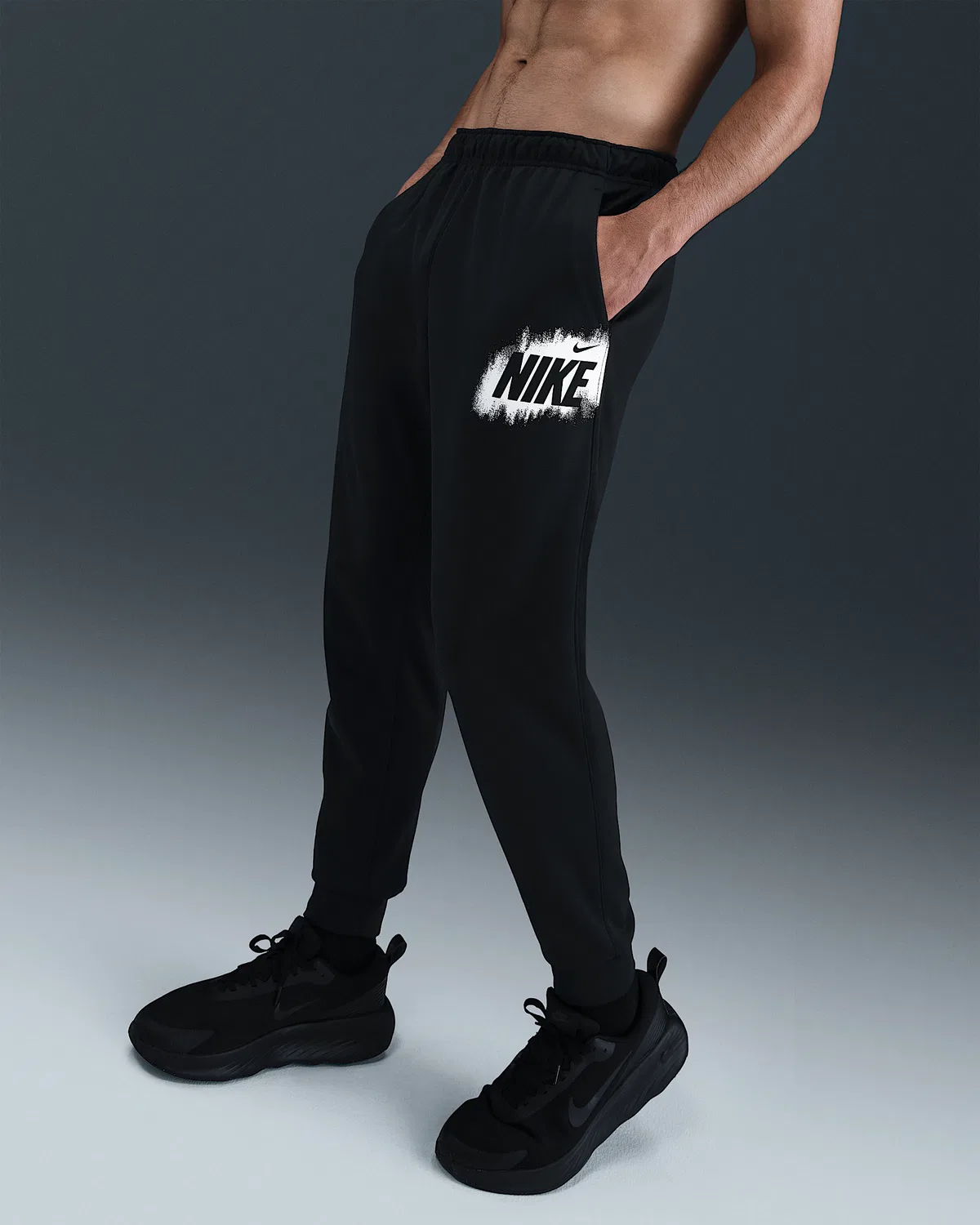 Мужские флисовые джоггеры Nike Therma-FIT, Black — фото 2