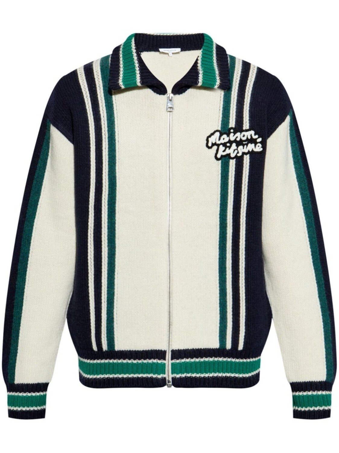 

Жакет-блузон с интарсией Maison Kitsuné, белый