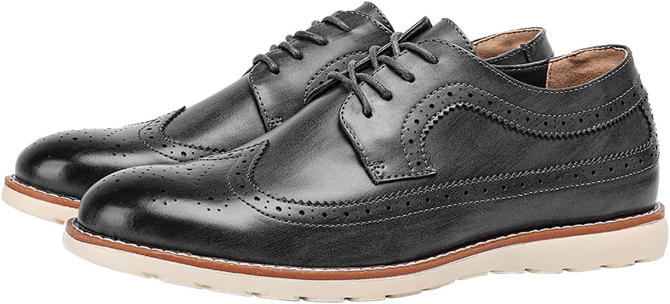 

Мужские броги с крыльями, оксфорды с острым носком, праздничные формальные кожаные туфли, дерби, для прогулки, модные, свадебные, повседневные, для мужчин и мальчиков Santimon, серый