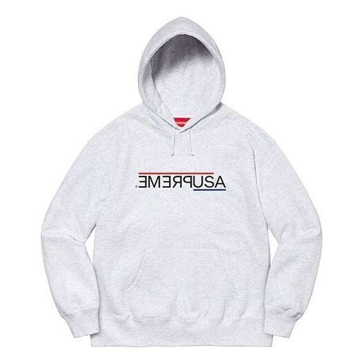 

Толстовка usa hooded sweatshirt 'grey black' Supreme, серый