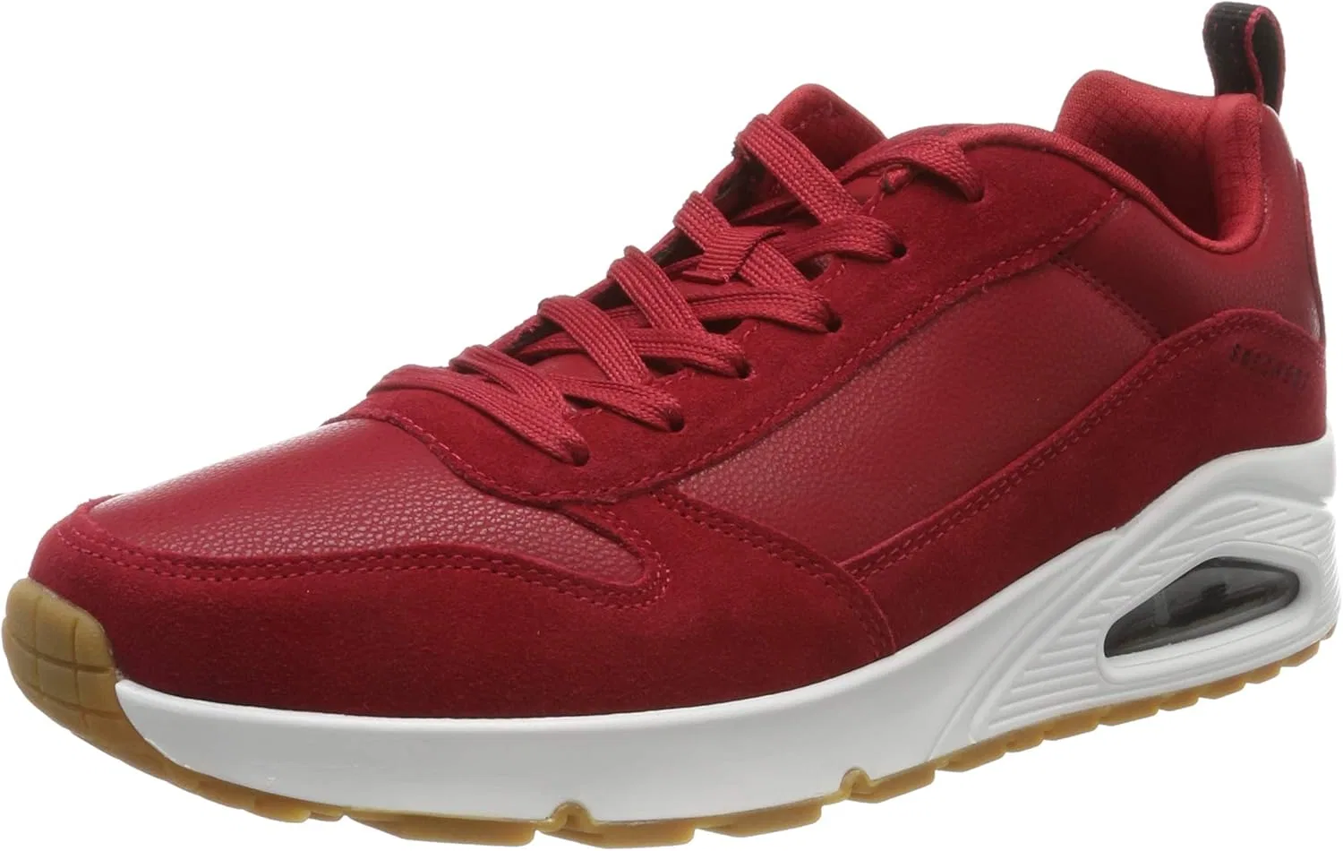 Женские кроссовки Skechers Uno Stand On Air, Red Leather Pu Mesh Trim Red
