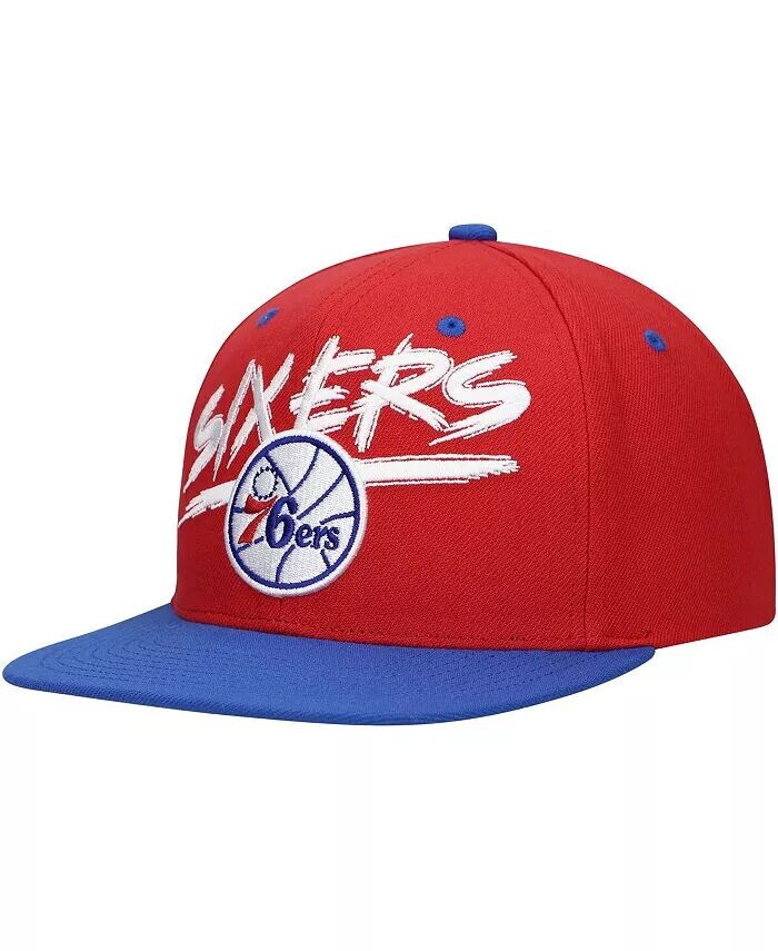 

Мужская красная бейсболка Royal Philadelphia 76ers Hardwood Classics Soul Transcript Snapback Mitchell & Ness, красный
