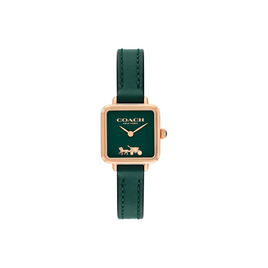 

Coach Часы CASS Collection европейского/американского производства, наручные, кварцевый механизм, ремешок из натуральной кожи, зеленый циферблат, женские часы
