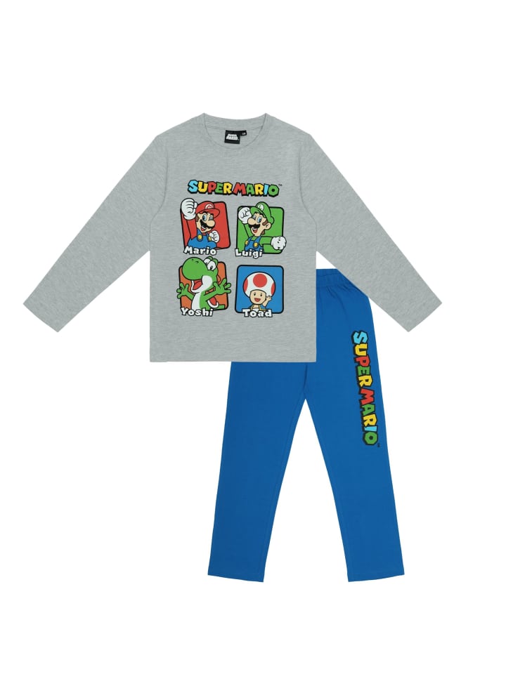 

Пижама Super Mario с Марио, Йоши, Тоадом и Луиджи, серого цвета