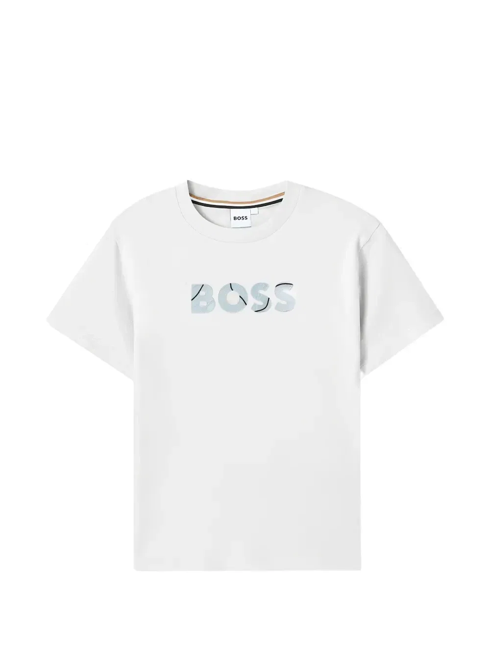 Футболка с короткими рукавами и принтом-логотипом Boss Kidswear, белый