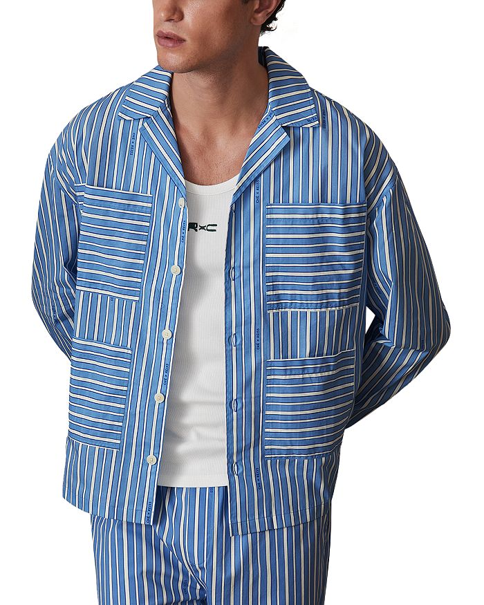 

x CHÉ Fonta Рубашка Regular Fit из полосатой поплиновой ткани REISS, синий