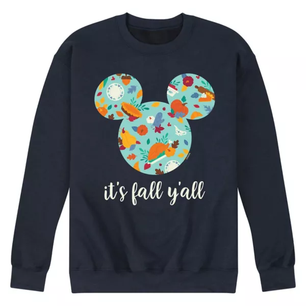 

Мужская флисовая толстовка с Микки Маусом «It's Fall ya'll» Disney, синий