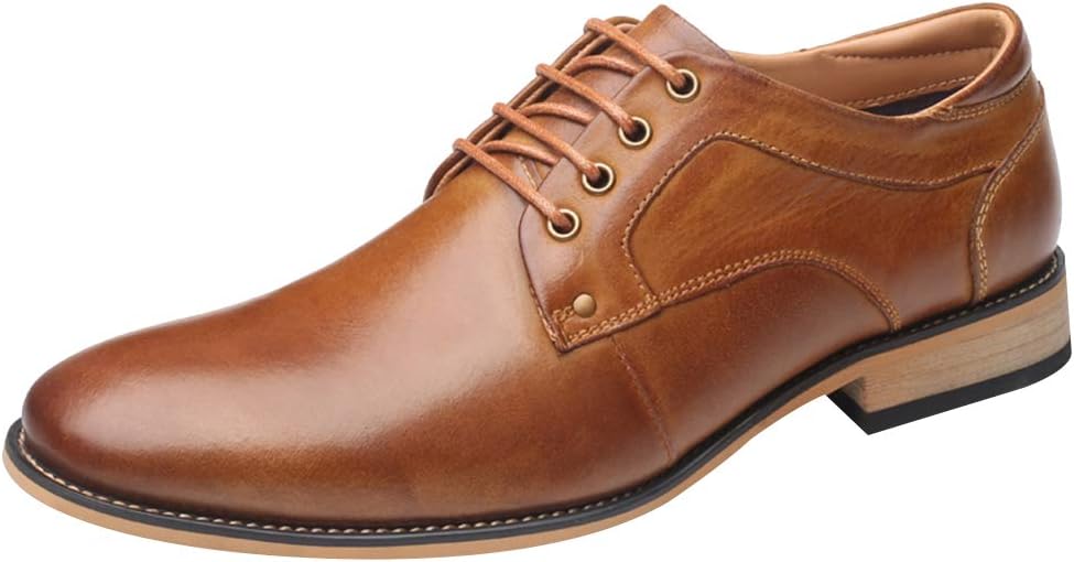 

Мужские дерби с прямым носком из натуральной кожи, шнуровка, формальные деловые туфли Jamron, коричневый