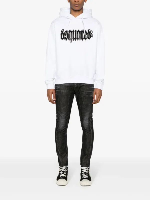 Хлопковая толстовка с аппликацией логотипа Dsquared2, белый — фото 2
