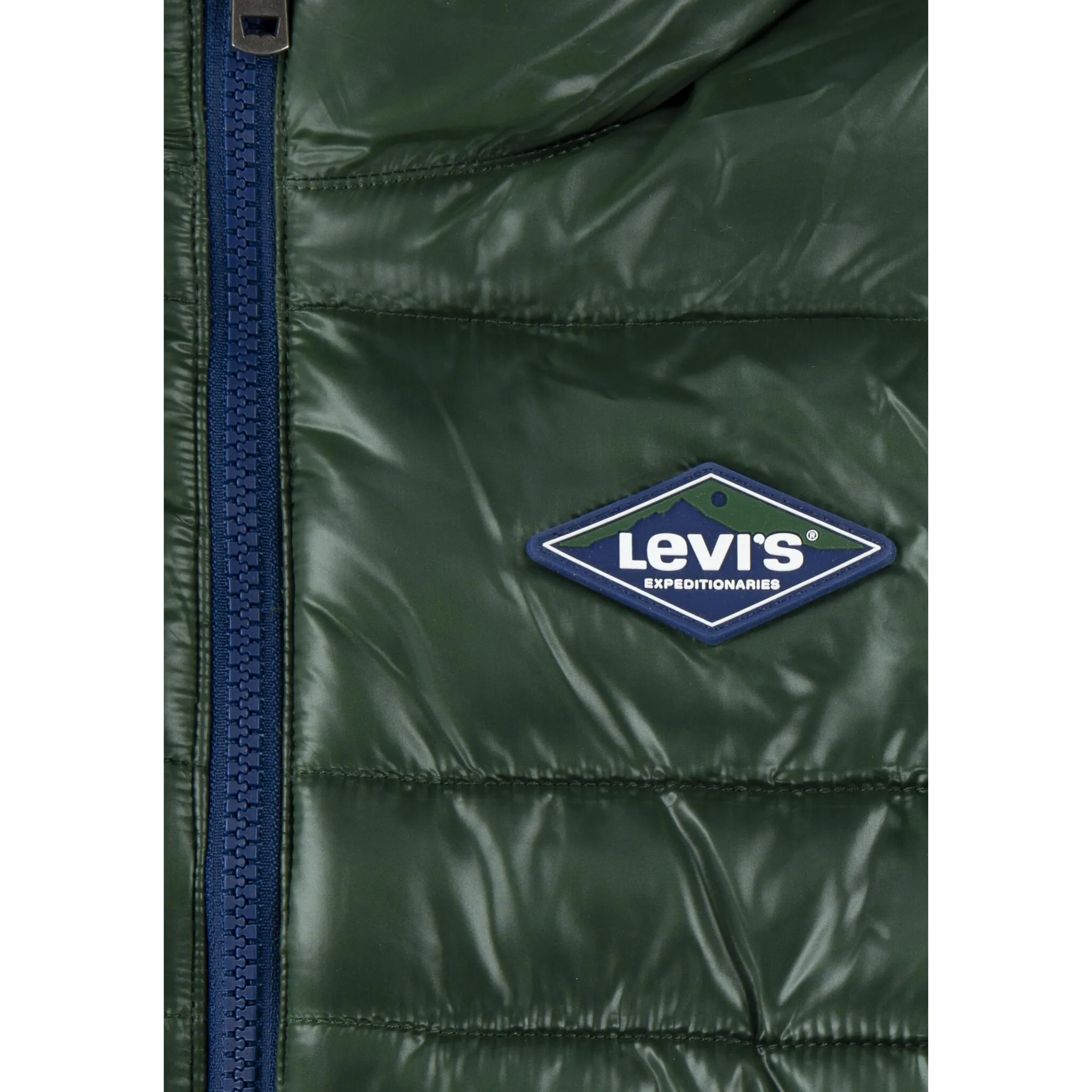 Детская стеганая куртка Levi's «SHERPA LINED MDWT PUFFER JACKET», с капюшоном, для мальчика с капюшоном Levi'S Kids, цвет eden — фото 3