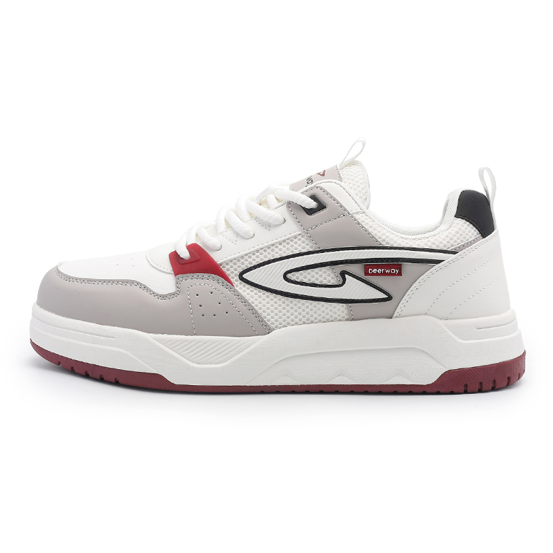 

DEERWAY Высокие, легкие, дышащие, нескользящие низкие кроссовки для скейтбординга мужские beige gray red