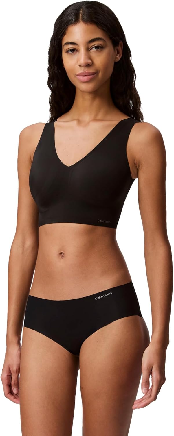 

Бюстгальтер-бралетт Calvin Klein Womens Invisibles Comfort Seamless с легкой подкладкой и V-образным вырезом, Black