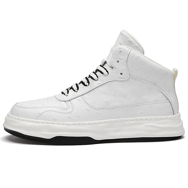 

BOLE Скользоустойчивые мужские скейтерские кроссовки мид-топ с увеличенной высотой белого цвета, цвет White