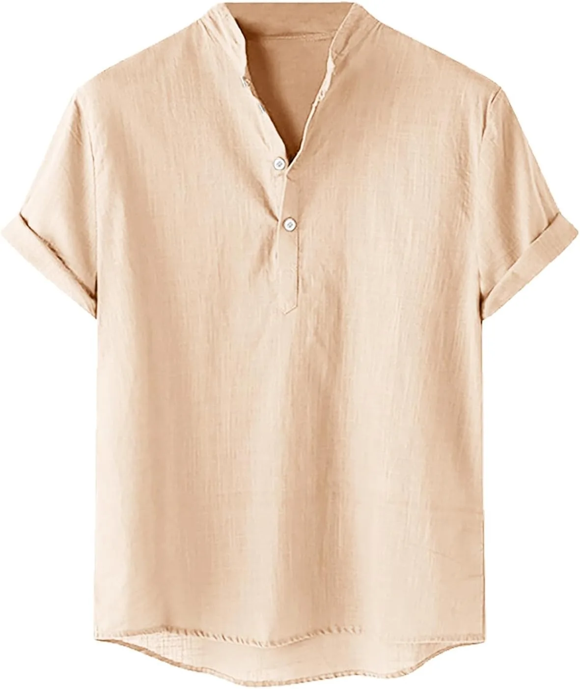 

Мужская классическая поло из льна с коротким рукавом QUNPIU