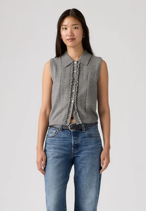 Очень мягкий жилет с мини-рюшами. Levi'S, Dark Heather Gray Bros — фото 2