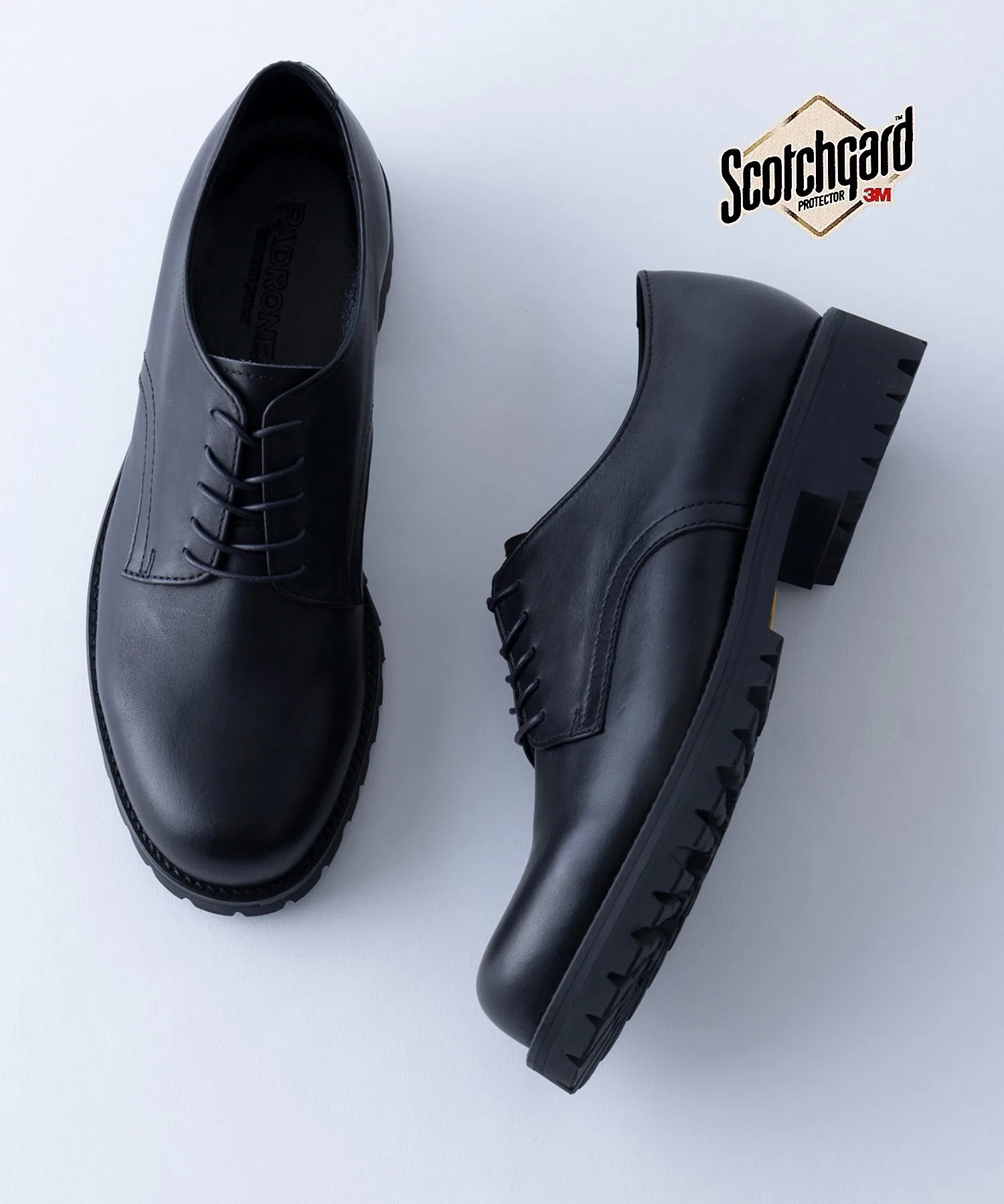 Мужские кожаные дерби PADRONE с Vibram чёрные