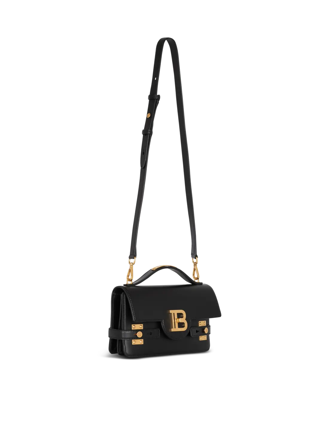 Сумка B-Buzz 24 из гладкой кожи Balmain, черный/красный — фото 3